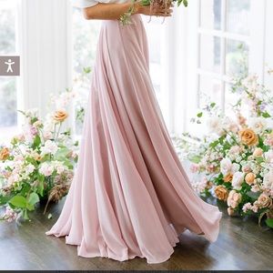 Revelry Lola chiffon A-Line bridesmaid skirt in French Blue